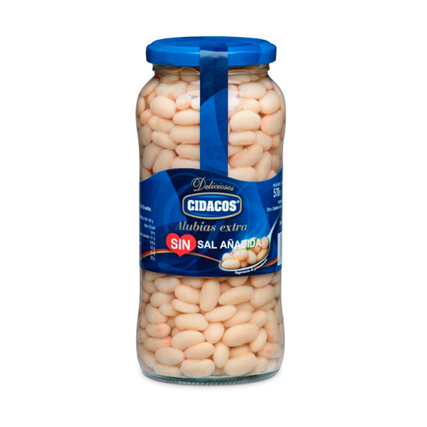 No added salt white beans. Jar 1 kg.