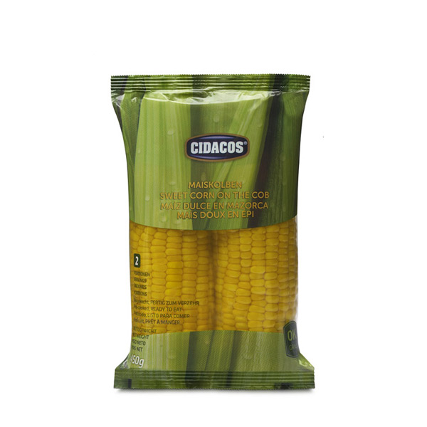 Sweet corn on the cob. Bag 450g.