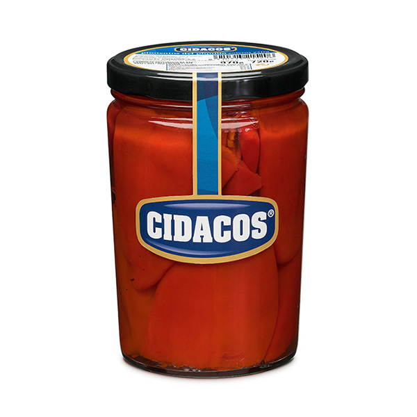 Whole Piquillo peppers. Jar 1 Kg.