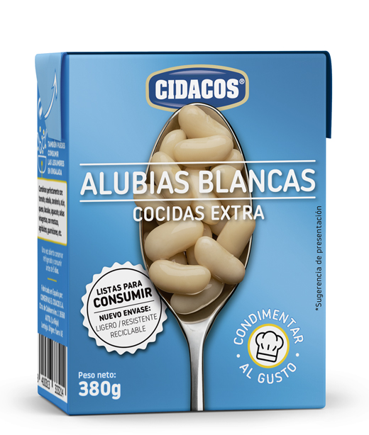 Alubias blancas extra Tetra recart. 380 g.