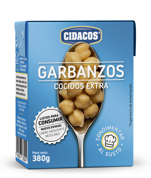 Garbanzos extra Tetra recart. 380 g.