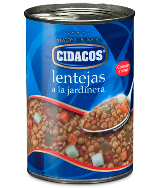 Lentejas a la jardinera Cil. 1/2 kg.