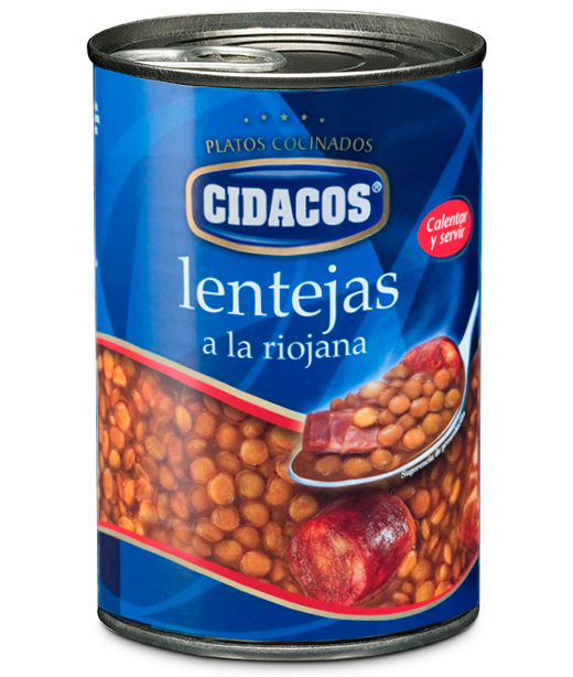Lentejas a la riojana Cil. 1/2 kg.