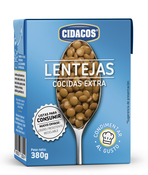 Lentejas extra Tetra recart. 380 g.