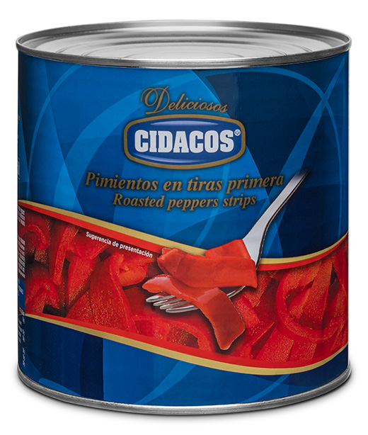 Pimientos rojos tiras. Cil. 3 kg.
