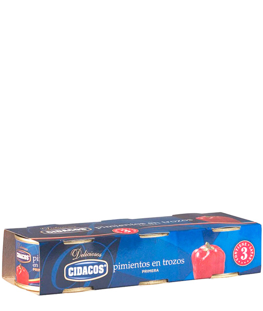 Pimientos rojos tiras. Cil. 1/8 Pack 3